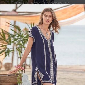 Sundance Evening Tide Swim Coverup Navy Size Large